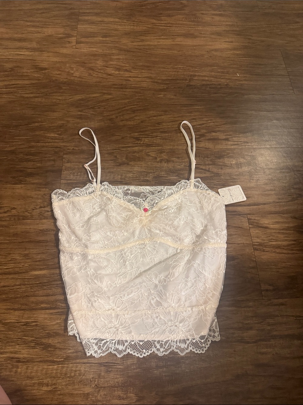 Free People Ivory Lace Cami Top